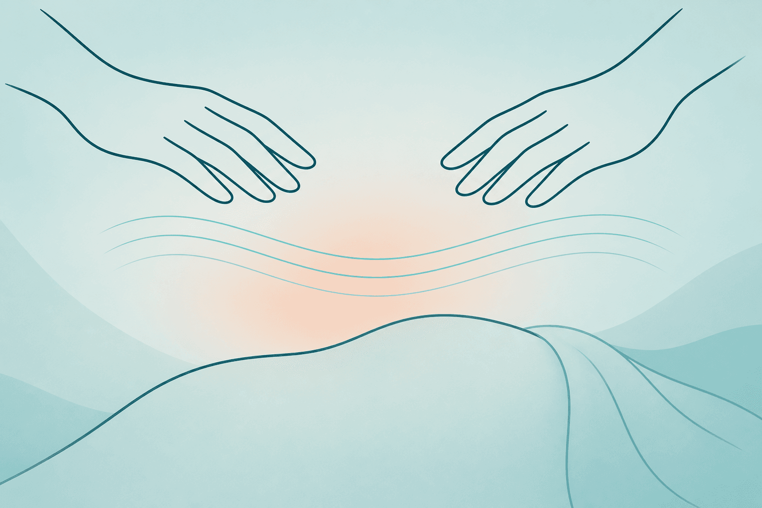 Illustration du magnétisme et du passage des mains au-dessus du corps